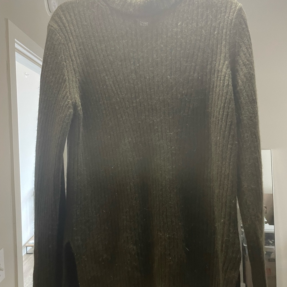 Olive Green Ribbed Sweater